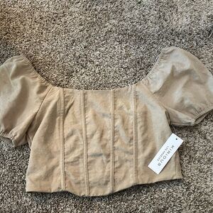 Kirious Bustier Smocked Cropped Top 🤎🤍